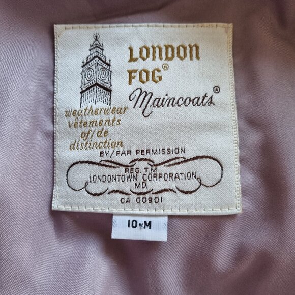 Vintage London Fog Lavender Trench Coat Size 10 - Picture 5 of 10
